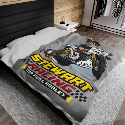 Stewart Racing Motorcycle Velveteen Plush Blanket - Perfect Gift for Racing Fans