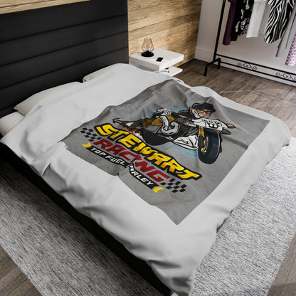 Stewart Racing Motorcycle Velveteen Plush Blanket - Perfect Gift for Racing Fans