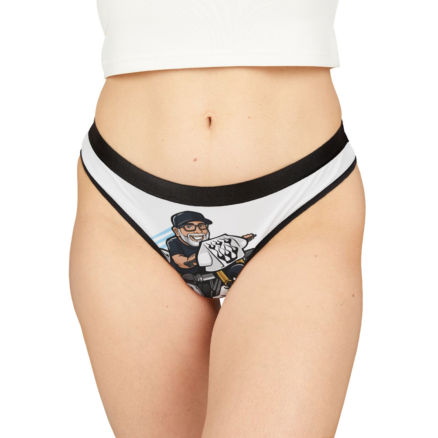 Biker Style Women's Thongs - Fun Graphic Underwear for Motorcycle Lovers