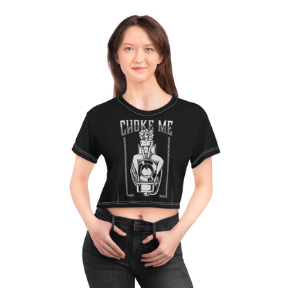 Choke Me Graphic Crop Tee - Edgy Casual Top for Bold Style