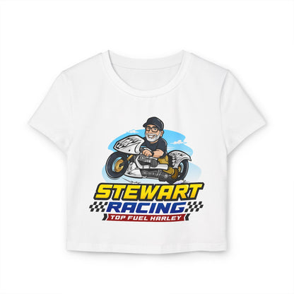 Stewart Racing Women's Baby Tee - Top Fuel Harley Graphic T-Shirt