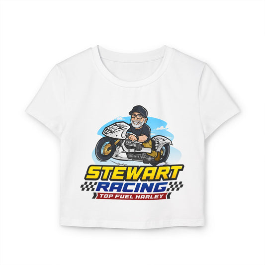 Stewart Racing Women's Baby Tee - Top Fuel Harley Graphic T-Shirt