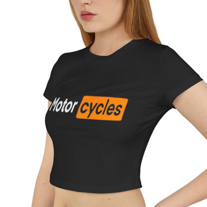 Motorcycles Women's Baby Tee - Casual Biker Style Top