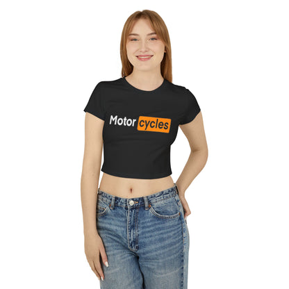 Motorcycles Women's Baby Tee - Casual Biker Style Top