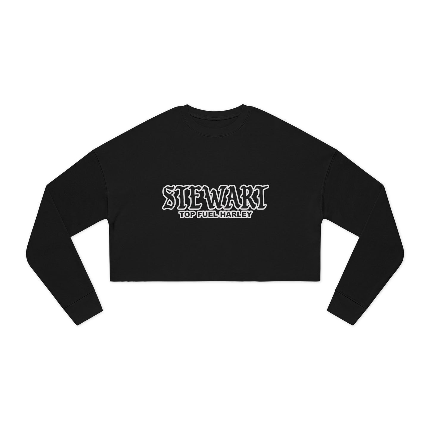 Stylish Women's Cropped Sweatshirt - Stewart Top Fuel Harley Design