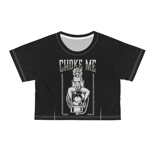 Choke Me Graphic Crop Tee - Edgy Casual Top for Bold Style