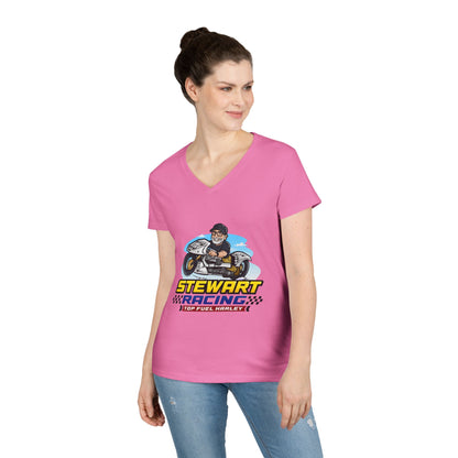 Stewart Racing Ladies' V-Neck T-Shirt - Perfect for Racing Fans