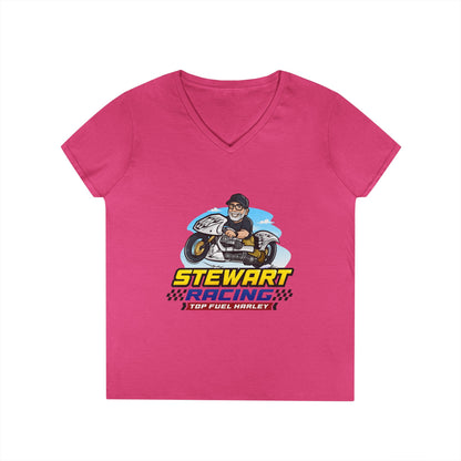 Stewart Racing Ladies' V-Neck T-Shirt - Perfect for Racing Fans