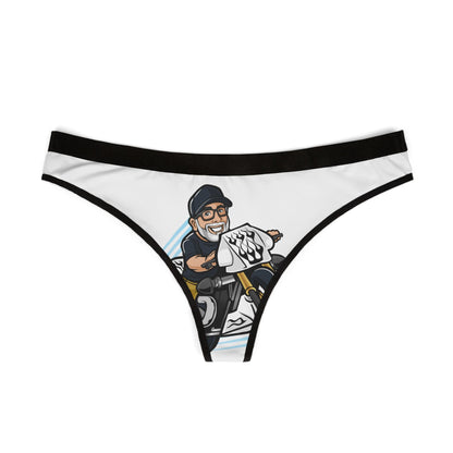 Biker Style Women's Thongs - Fun Graphic Underwear for Motorcycle Lovers