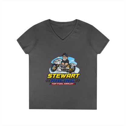 Stewart Racing Ladies' V-Neck T-Shirt - Perfect for Racing Fans