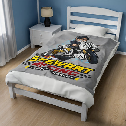 Stewart Racing Motorcycle Velveteen Plush Blanket - Perfect Gift for Racing Fans