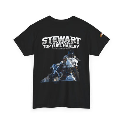 Stewart Racing White Bike Top Fuel Harley Graphic Tee