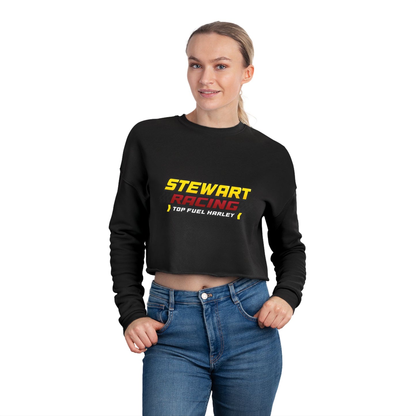 Stewart Racing Women's Cropped Sweatshirt - Top Fuel Harley Style