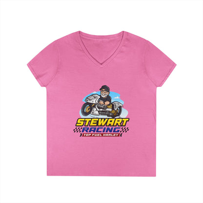 Stewart Racing Ladies' V-Neck T-Shirt - Perfect for Racing Fans