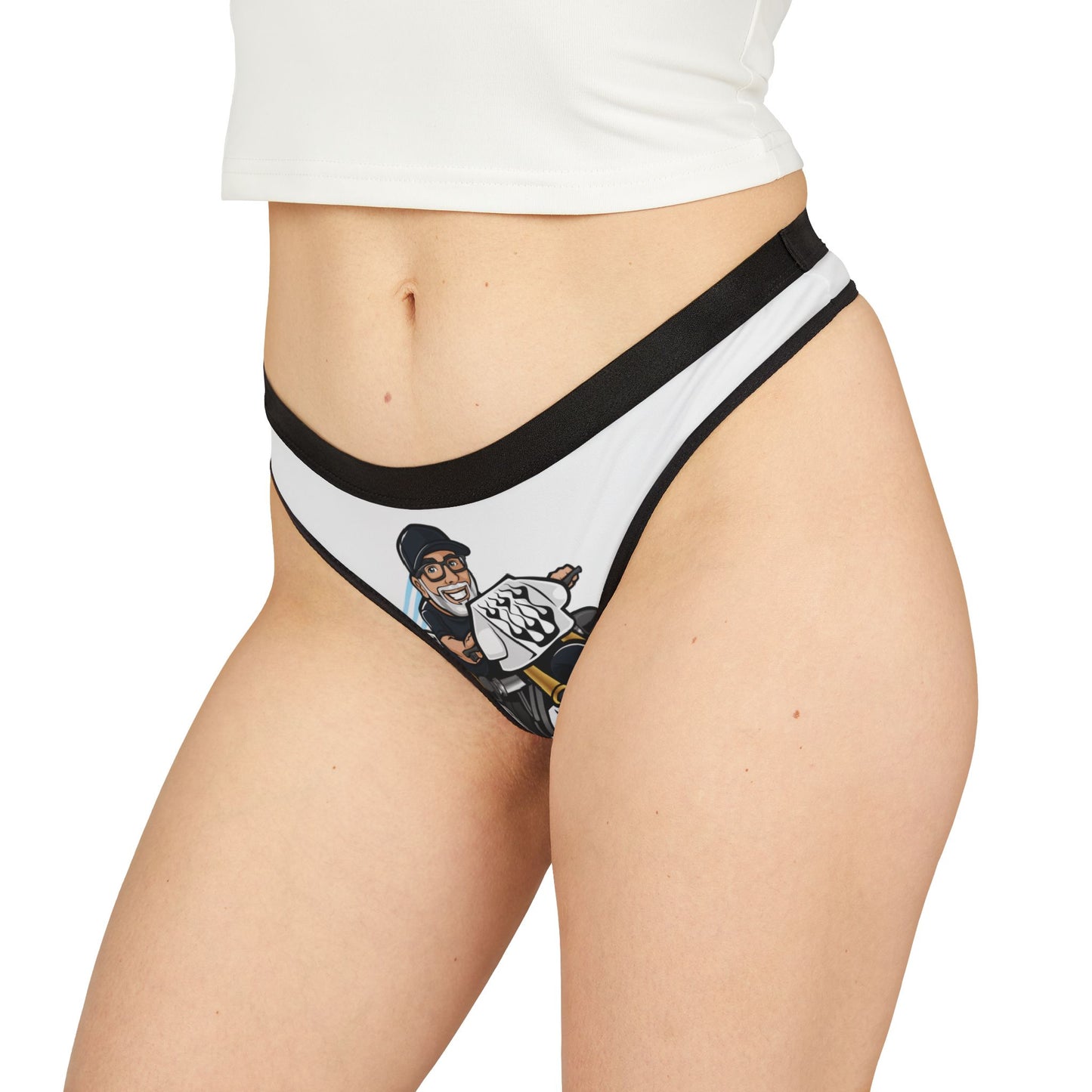 Biker Style Women's Thongs - Fun Graphic Underwear for Motorcycle Lovers