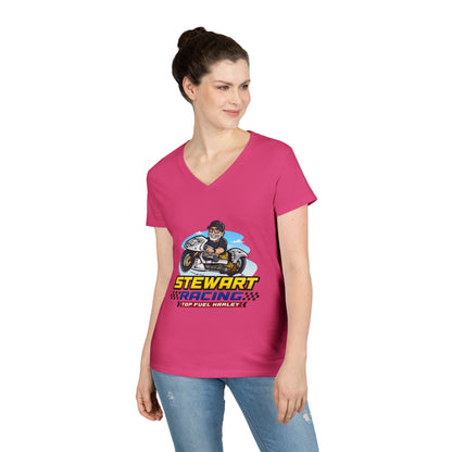 Stewart Racing Ladies' V-Neck T-Shirt - Perfect for Racing Fans